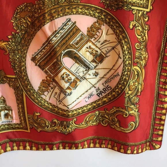 VINTAGE PARIS THEME SQUARE RAIN SCARF - Picture 6 of 16